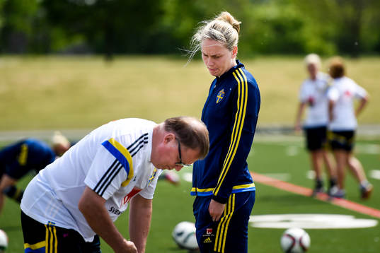 Sveriges Lisa Dahlkvist deltar inte på träning, här på
