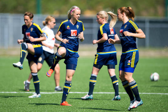 Bläddra bland fler bilder av Fotboll, Dam, VM, Sverige, Träning