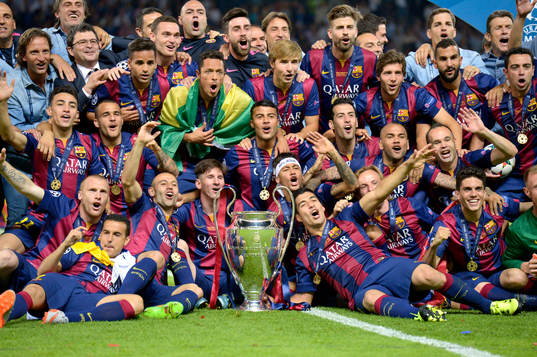 Barcelona jublar med pokalen