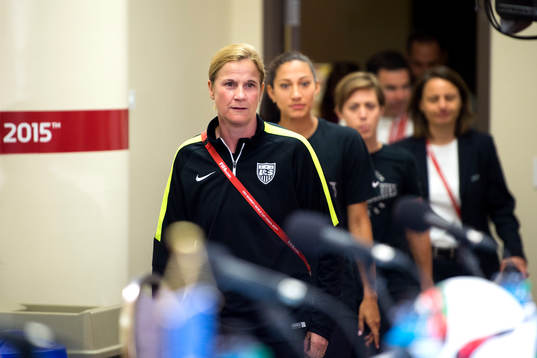 s förbundskapten Jill Ellis, Christen Press och Meghan