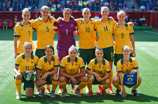Australiens lagbild övre raden fr.v. Stephanie Catley,