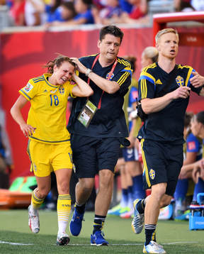 under fotbollsmatchen i VM mellan USA och Sverige