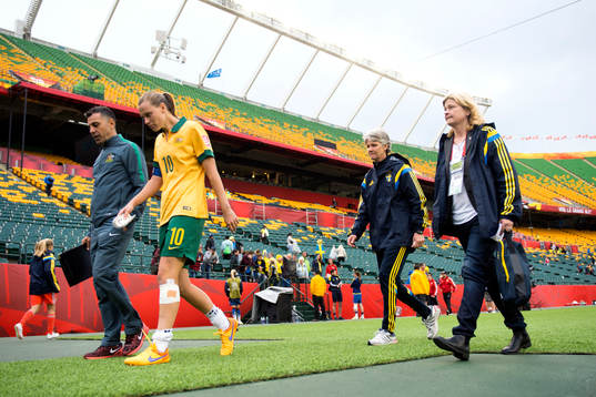 Australiens Emily van Egmond och Sveriges förbundskapten