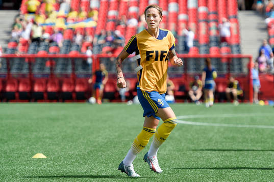 Sveriges Therese Sjögran före åttondelsfinalen i VM