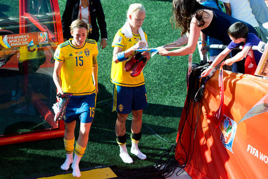 Sveriges Therese Sjögran och Caroline Seger