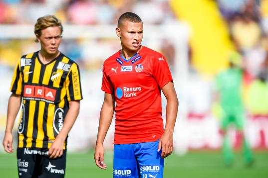 Häckens Joel Andersson och Helsingborgs Jordan Larsson