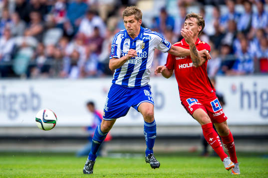 IFK Göteborgs Mikael Boman och Norrköpings Linus Wahlqvist
