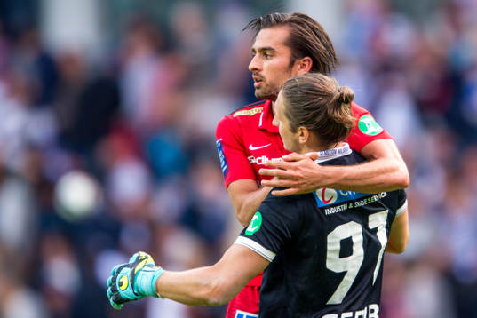 Norrköpings målvakt David Mitov Nilsson och Christopher