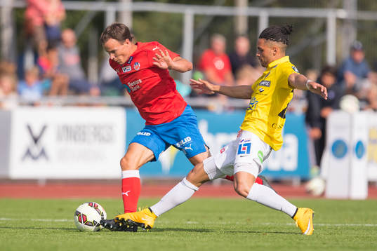 Helsingborgs Anton Wede och Falkenbergs Aleksander Jakobsen