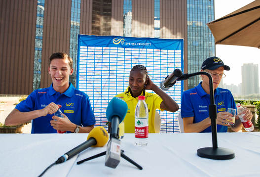 Sveriges Andreas Almgren, Abeba Aregawi och David Nilsson