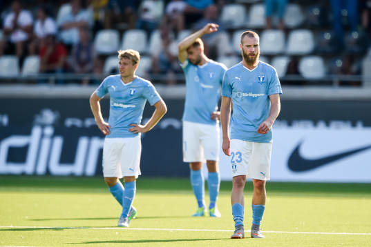Malmö FFs Oscar Lewicki, Kari Arnason och Jo Inge Berget