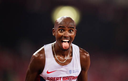 Storbritanniens Mohamed Farah jublar