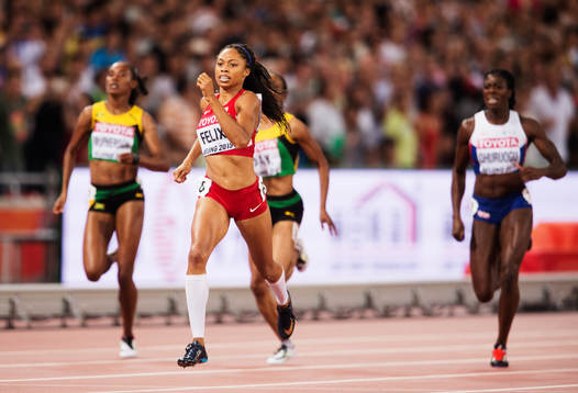 s Allyson Felix vinner finalen på 400 meter