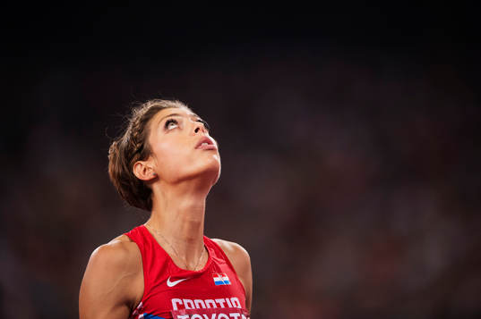 Kroatiens Blanka Vlasic i finalen på höjdhopp