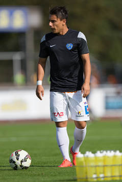 Falkenbergs Kamal Mustafa före fotbollsmatchen i