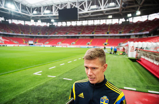 Pontus Wernbloom på Sveriges fotbollslandslag träning