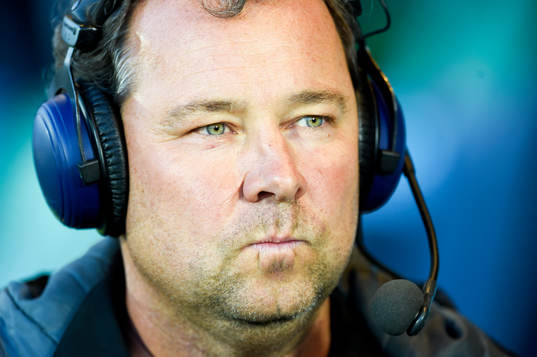 Göteborgs tränare Stefan Rehn blir intervjuad