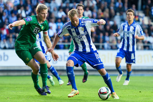 Hammarbys Lars Saetra och IFK Göteborgs Gustav Engvall