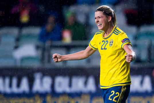 Sveriges Olivia Schough jublar