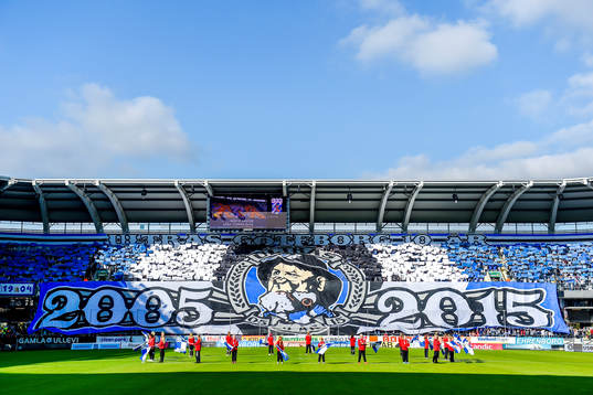 Tifo i samband med IFK Göteborgs jubileum före