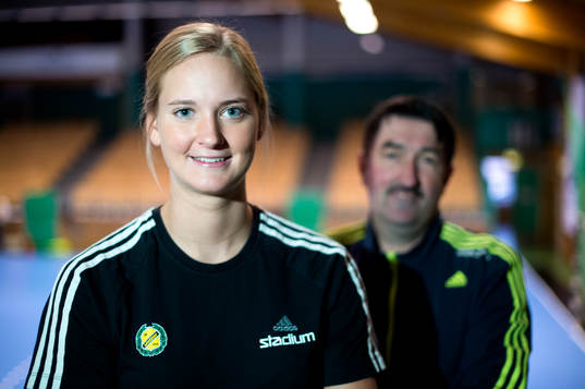 Sävehofs målvakt Johanna Bundsen och målvaktstränare
