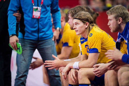 Sveriges Andreas Cederholm på bänken
