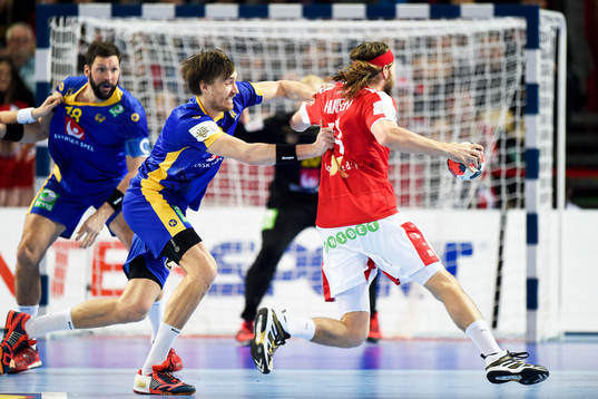 Sveriges Jonas Källman och Danmarks Mikkel Hansen