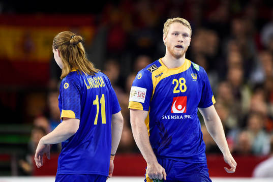 Sveriges Lukas Nilsson och Philip Stenmalm deppar