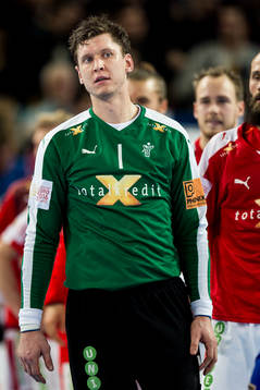 Danmarks målvakt Niklas Landin Jacobsen deppar