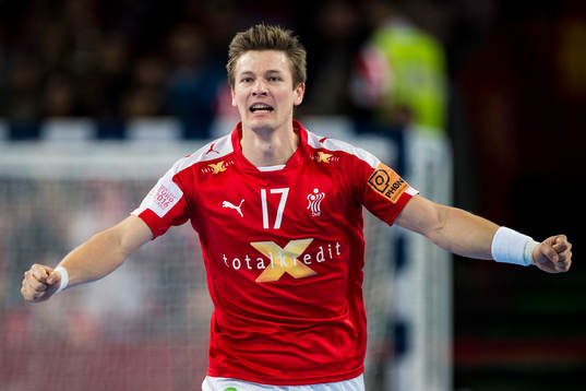 Danmarks Lasse Svan Hansen jublar