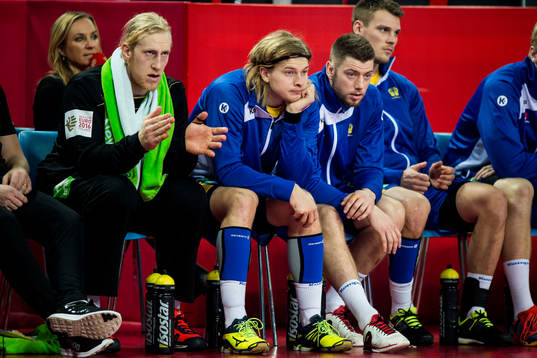 Sveriges målvakt Mikael Appelgren, Andreas Cederholm,