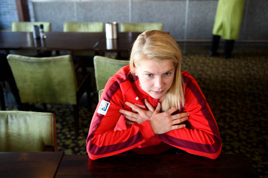 Norges Ada Hegerberg blir intervjuad