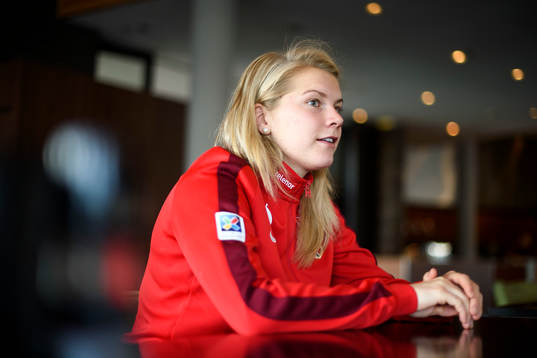 Norges Ada Hegerberg blir intervjuad