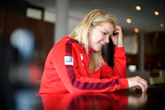 Norges Ada Hegerberg blir intervjuad