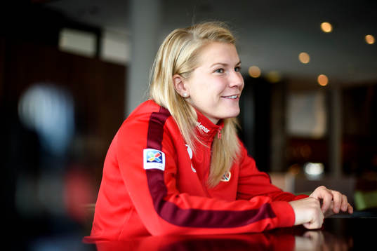 Norges Ada Hegerberg blir intervjuad