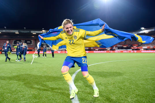 Sveriges Olivia Schough jublar
