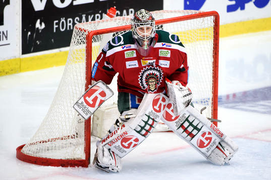 Frölundas målvakt Lars Johansson utan klubba