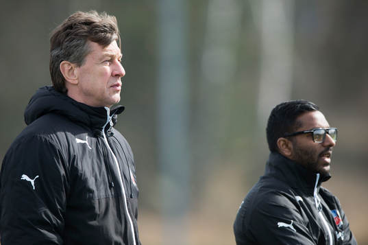 Helsingborgs tränare Sven Andersson i träningsmatchen