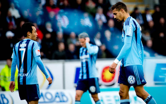 Djurgårdens Seon-Min Moon och Mathias Ranegie deppar