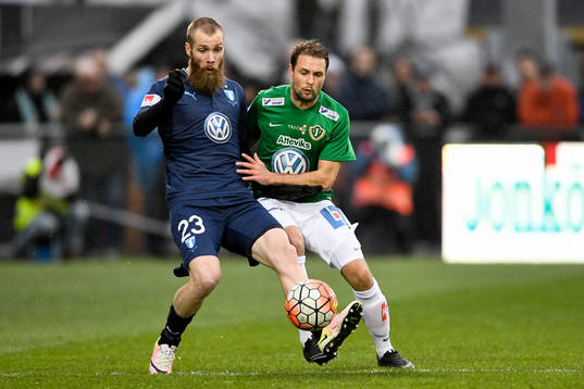 Malmö FFs Jo Inge Berget och Jönköpings Tom Siwe