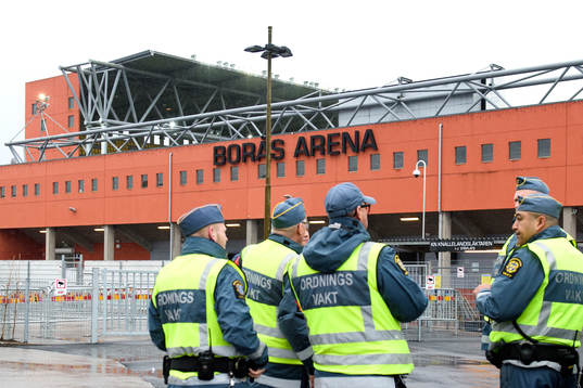 Ordningsvakter utanför Borås Arena