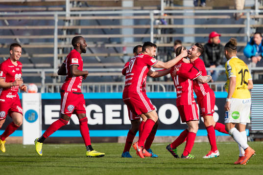 Östersunds spelare jublar