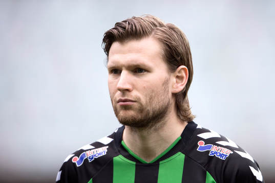 GAIS Johan Lundgren vid lineup innan fotbollsmatchen i