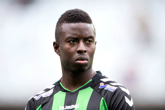 GAIS Kieron Cadogan vid lineup innan fotbollsmatchen i