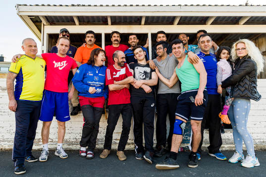 Gruppbild på spelare och ledare från Harads United.