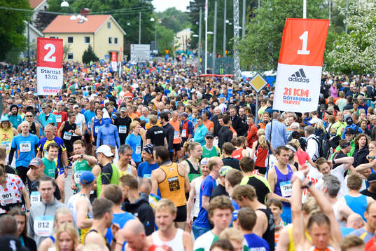 Löparna gör sig redo för start