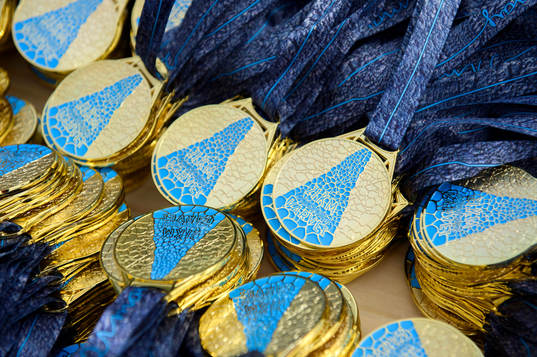 Medaljerna ligger uppradade