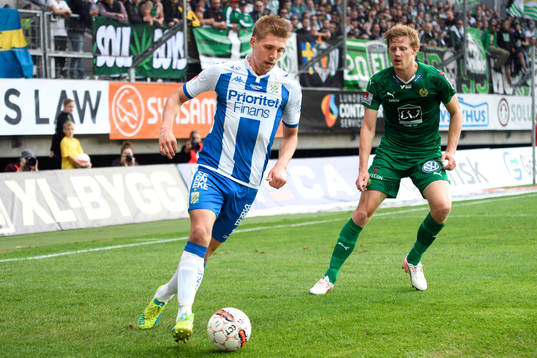 IFK Göteborgs Mikael Boman och Hammarbys Lars Saetra