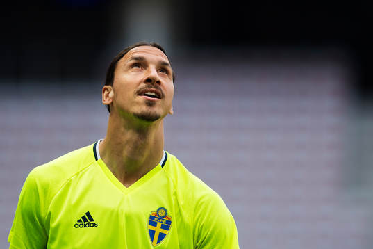 Zlatan Ibrahimovic på Sveriges fotbollslandslags träning