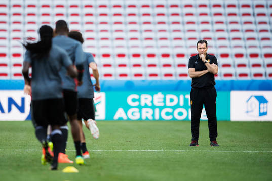 Förbundskapten Marc Wilmots på Belgiens fotbollslandslags